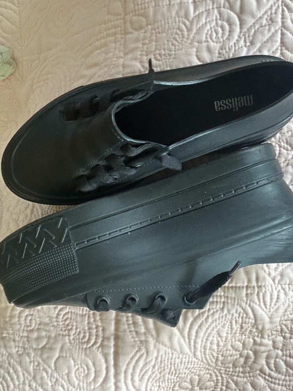 Melissa Ulitsa Black Women's Platform Lace-Up Sneakers